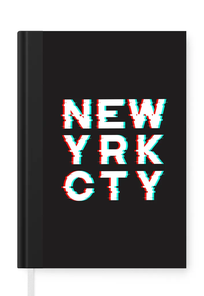 MuchoWow® Notizbuch Tagebuch Haushaltsbuch Notebook A5 New York - Rot - Blau - Notizblock - Notizheft - Notebook - Schreibblock - Papier